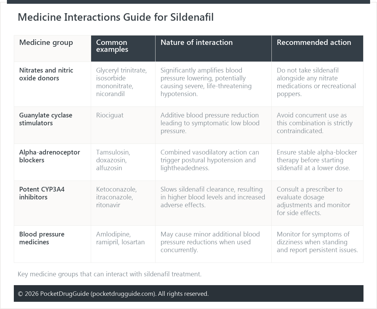 Medicine Interactions Guide for Sildenafil