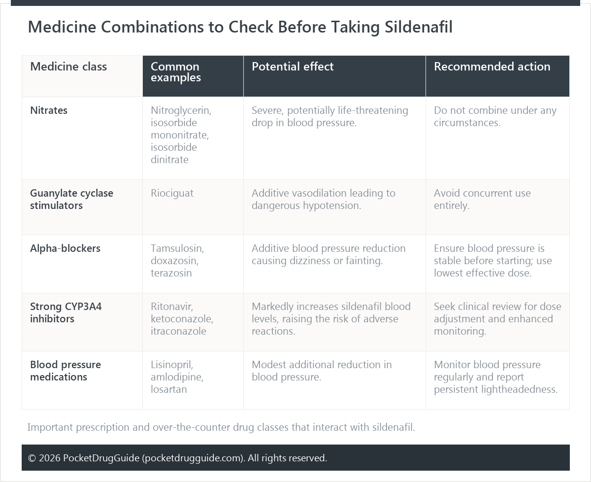 Medicine Combinations to Check Before Taking Sildenafil